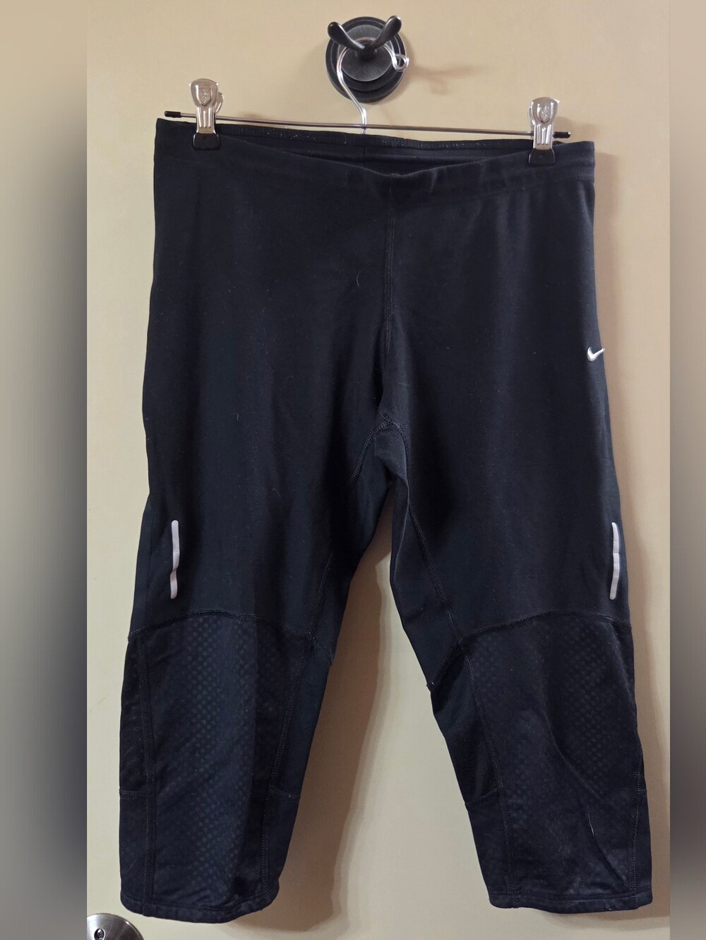 Nike Black Capri Leggings with White Swoosh